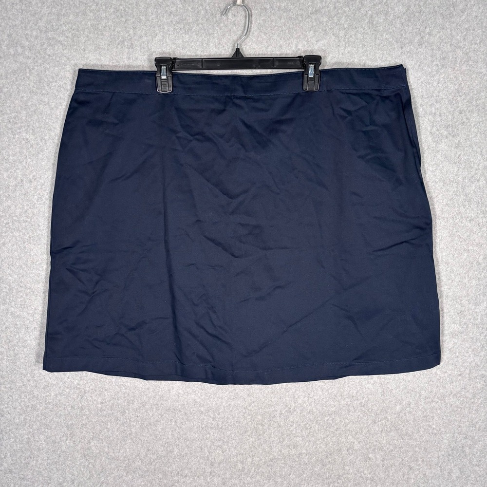 Lands End Chino Skort Skirt 24W Navy Cotton‎ Casual School Canvas Twill Shorts